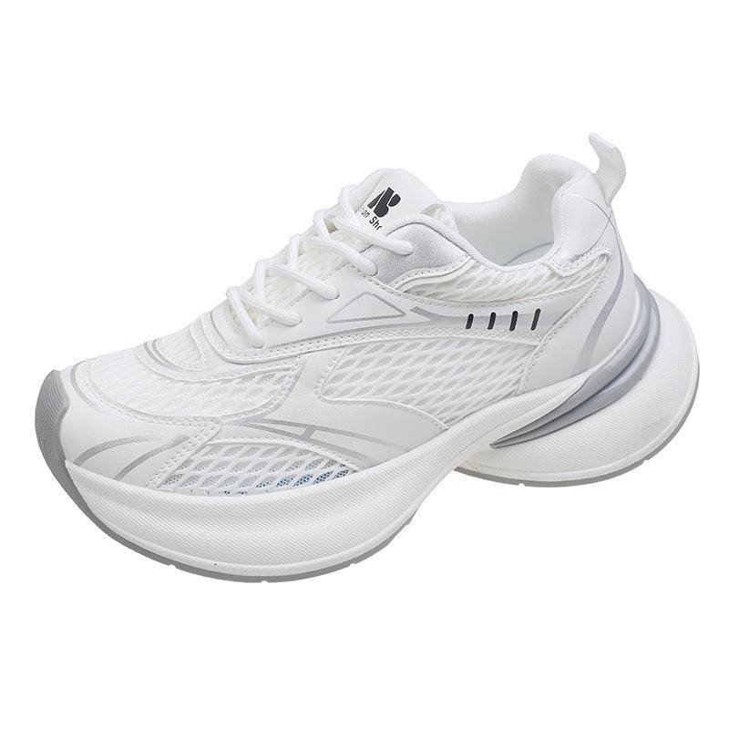 Silberne Plateau-Papa-Schuhe für Damen, Sommer, neue bequeme, atmungsaktive Mesh-Sportschuhe, vielseitige Freizeit-Laufschuhe 40 weiß von Joom DACH