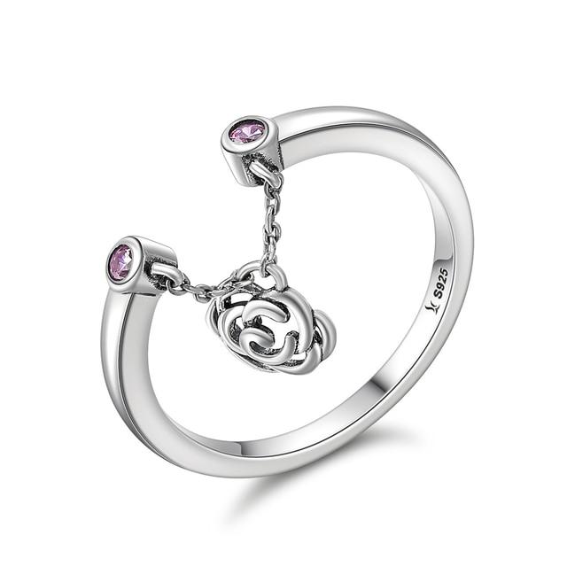 Silberringe 925er Sterlingsilber Kettenring für Frauen Klarer CZ Stern Verstellbare Ringe Neue Damenschmuckgeschenke von Joom DACH