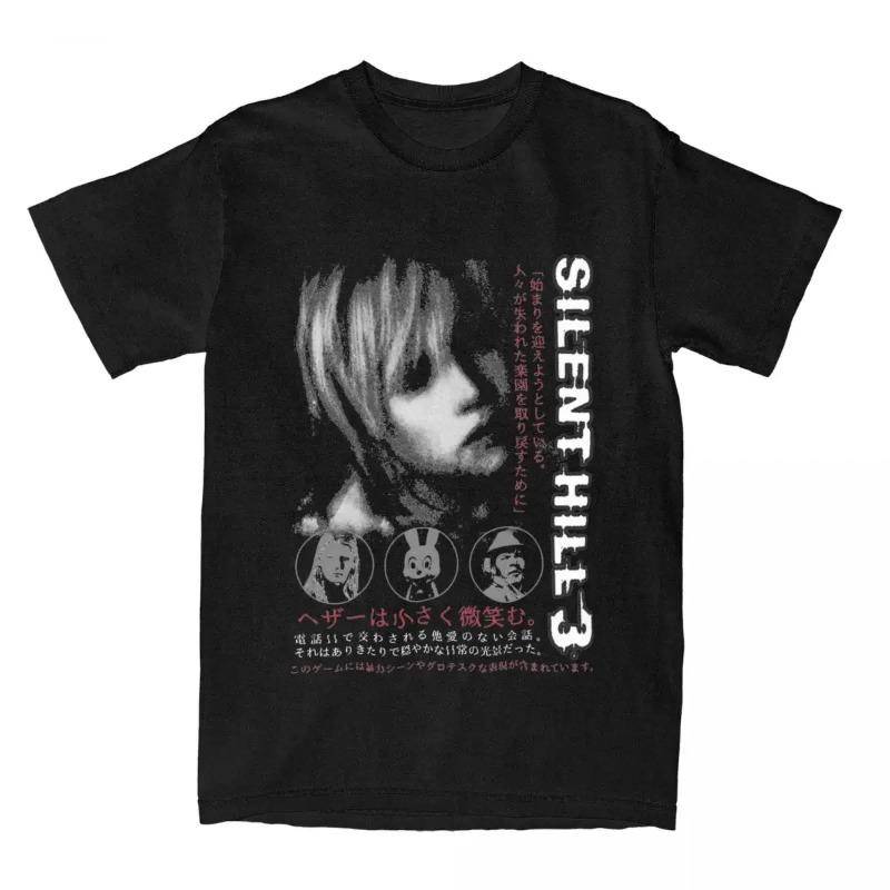 Silent Hill Herren T-Shirt Horror Spiel Spaß T-Shirt Kurzarm Rundhals T-Shirt Polyester Vintage Lässige Übergröße T-Shirts Herren M schwarz von Joom DACH