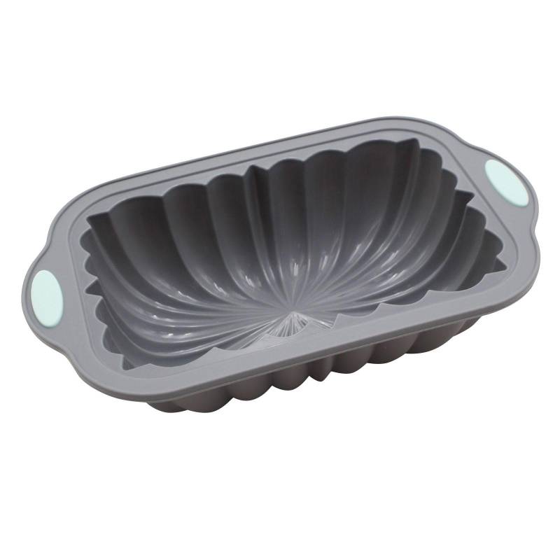 Silikon-Brotkastenform mit geriffeltem Design, lebensmittelechte Antihaft-Silikon-Backform für Kuchen, metallverstärkter Rahmen sicher One Size graue von Joom DACH