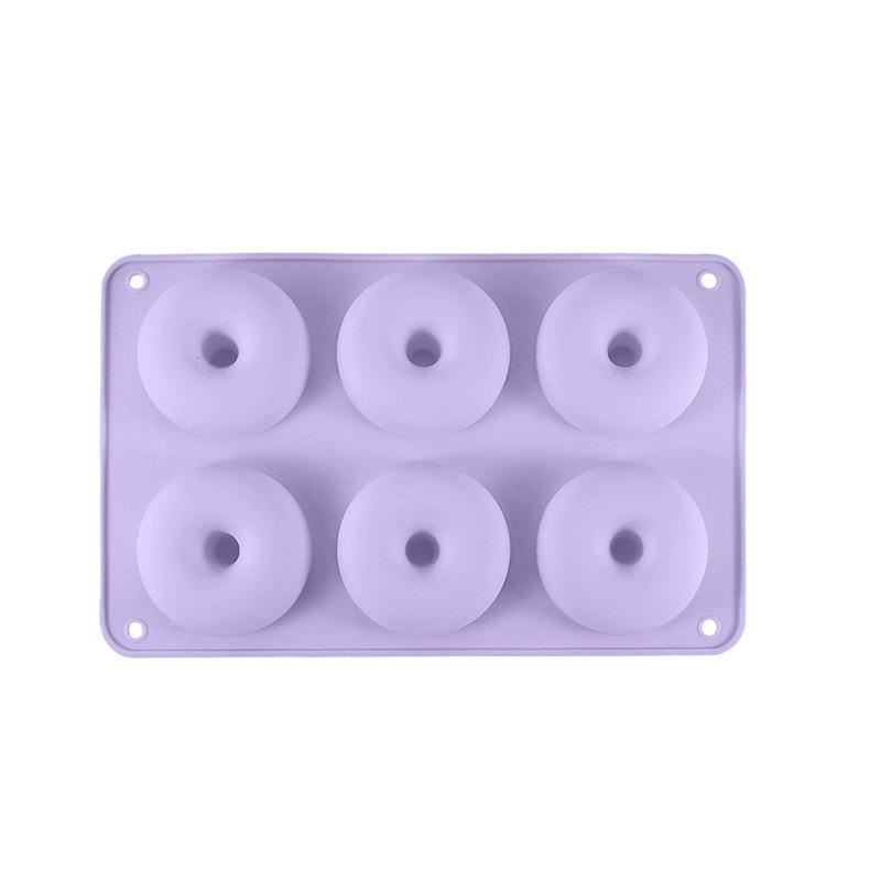 Silikon-Donutform, Backform, DIY-Donuts-Formenbauer, antihaftbeschichtete Silikon-Kuchenform für Donuts, Bagels, Gebäck, Backutensilien violett von Joom DACH
