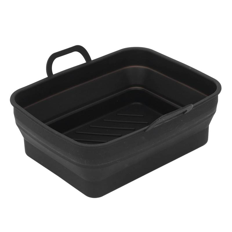 Silikon Heißluftfritteuse Topf Rechteckig Fritteusen Einlage Tablett Ersatz für Küchen Kochzubehör schwarz von Joom DACH