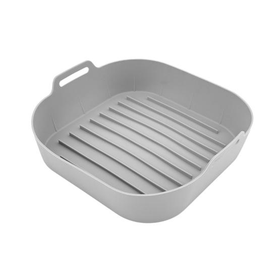 Silikon Heißluftfritteusen-Einlage Wiederverwendbare Heißluftfritteusen-Korbeinlage Topf Backofen Backblech Heißluftfritteusen-Kochzubehör S grau von Joom DACH