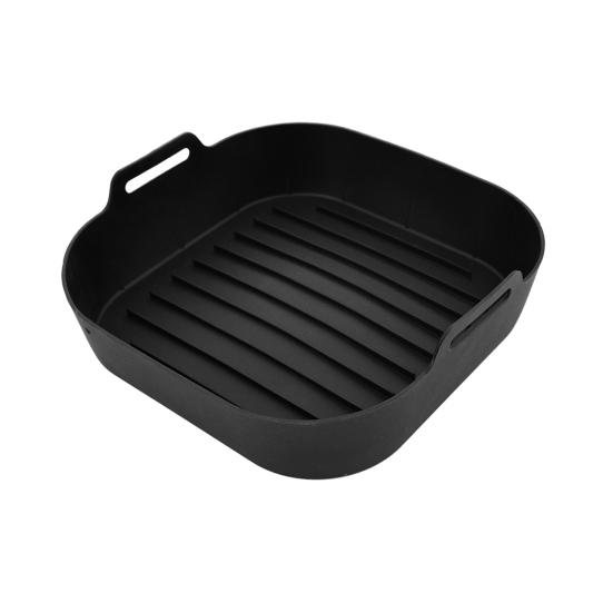 Silikon Heißluftfritteusen-Einlage Wiederverwendbare Heißluftfritteusen-Korbeinlage Topf Backofen Backblech Heißluftfritteusen-Kochzubehör S schwarz von Joom DACH