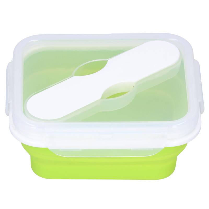 Silikon Isolierbox Tragbare Lunchbox mit integrierter Gabel Löffel für Büro Schule Fruchtgrün grün von Joom DACH