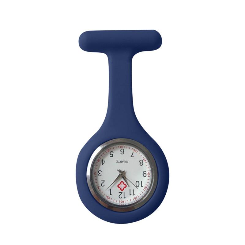 Silikon-Uhr-Brosche-Tunika-Taschenuhr mit kostenloser Batterie One Size dunkelblau von Joom DACH