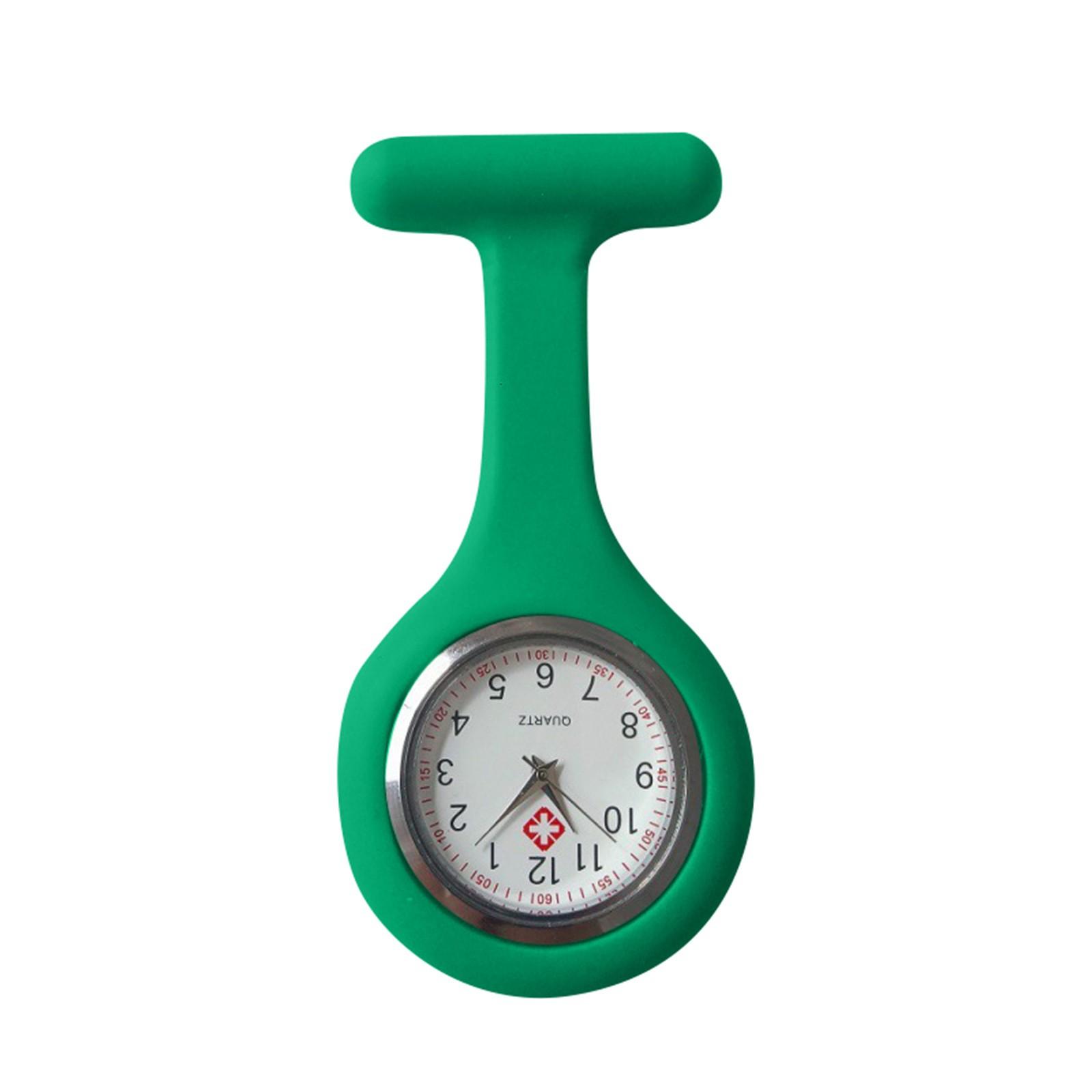 Silikon-Uhr-Brosche-Tunika-Taschenuhr mit kostenloser Batterie One Size dunkelgrüne von Joom DACH
