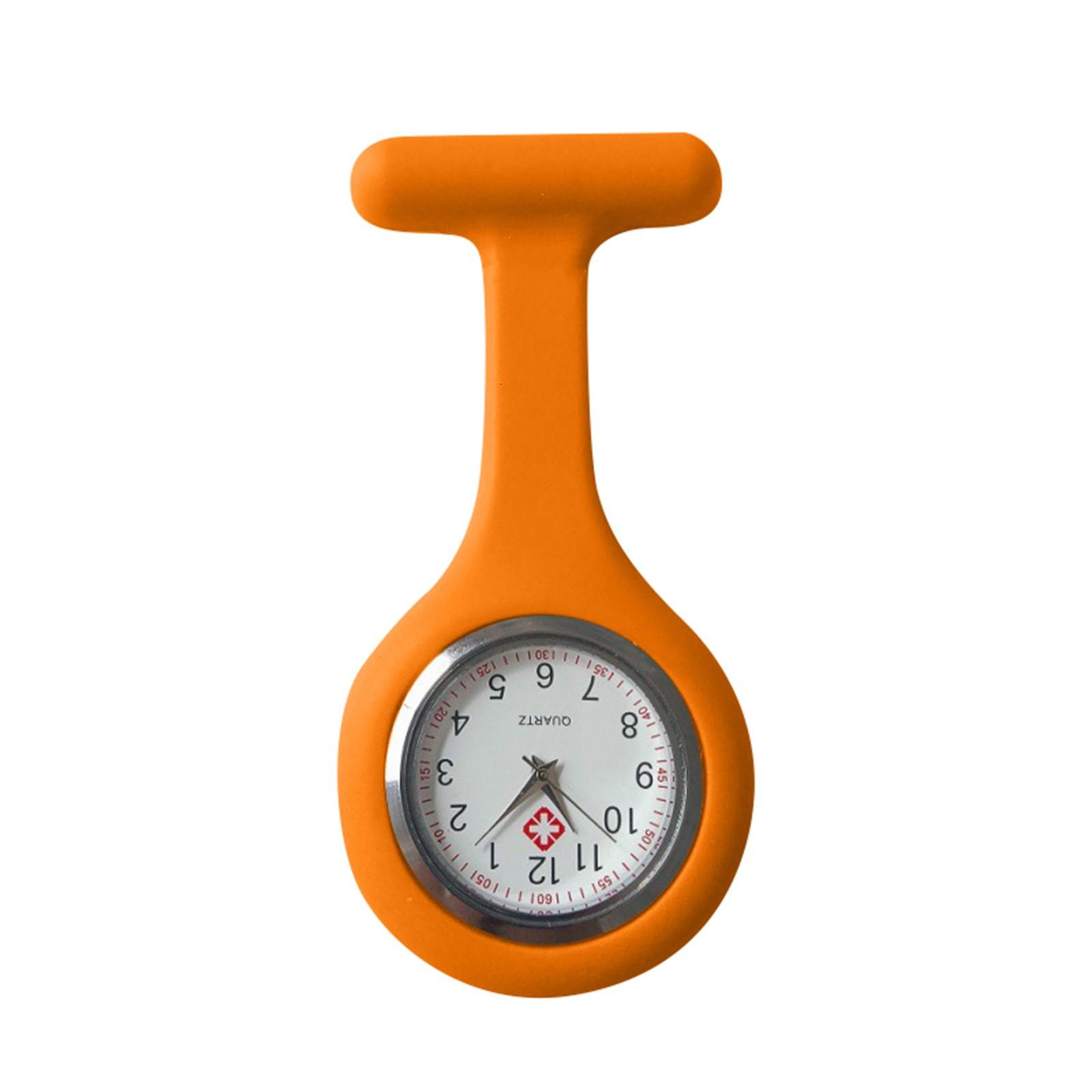 Silikon-Uhr-Brosche-Tunika-Taschenuhr mit kostenloser Batterie One Size orange von Joom DACH
