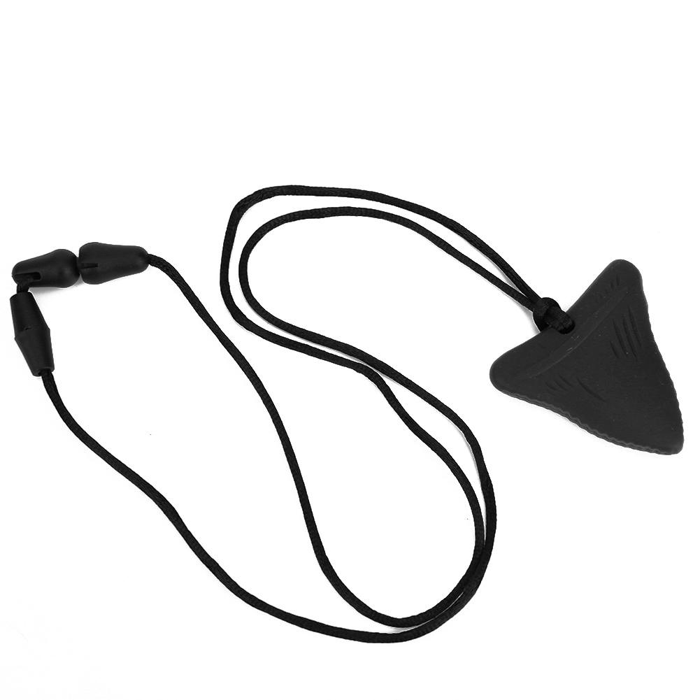 Silikon Zahnen Halskette Baby Kauen Halskette Spielzeug Autistische Kinder Beißring Anhänger Halskette Perle schwarz von Joom DACH