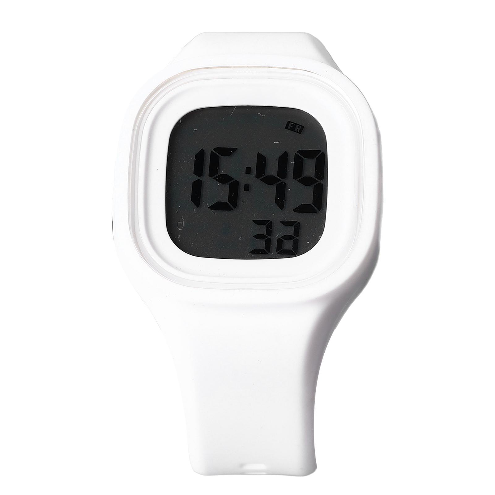 Silikonuhr für Herren Damen Wasserdicht Hintergrundbeleuchtung Weiches Armband Alarm Silikon LED Digitaluhr Weiß von Joom DACH