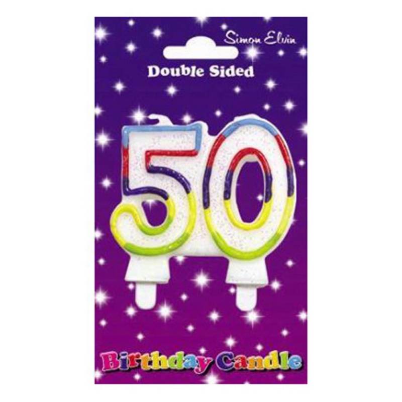 Simon Elvin Doppelseitige Kerze zum 50. Geburtstag (Packung mit 6) One Size schwarz von Joom DACH