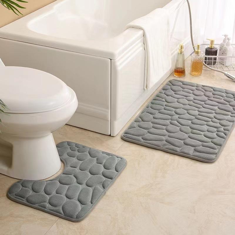 Simple Pebble Memory Sponge U-förmige Bodenmatte WC Zweiteiliges Set Badezimmer Saugfähige Anti-Rutsch-Teppich-Bodenmatte 40*60cm Simple Pebble Memory Sponge U-förmige Bodenmatte WC Zweiteiliges Set Badezimmer Saugfähige Anti-Rutsch-Teppich-Bodenmatte 40*60cm von Joom DACH