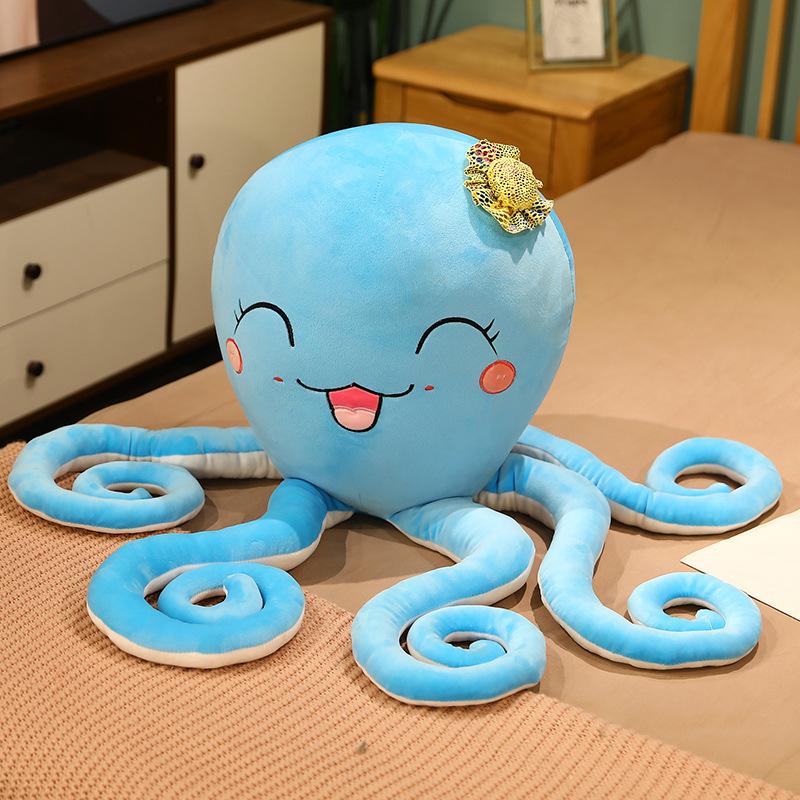 Simulation Blau Rosa Oktopus Plüschtier Lebensechte Stofftiere Plüschtiere Puppe Cartoon Weiches Kissen für Mädchen Jungen Geburtstagsgeschenke 80cm blau von Joom DACH