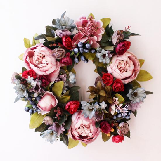 Simulation Pfingstrose Kranz Simulation Hochzeit Kranz Simulation Langlebig Robust Schöne Wand Tür Kerzenhalter Dekor Weihnachten Weihnachten Dekoration von Joom DACH