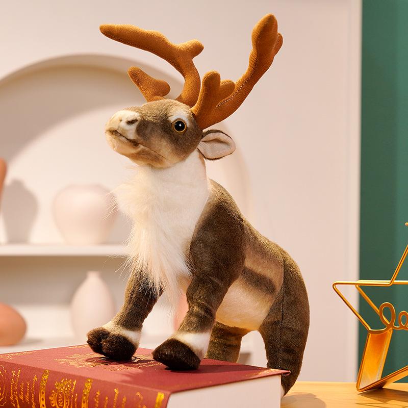 Simulation Rentier Plüschtier Weihnachten Hirsch Plüschtiere Puppe Weihnachten Elch Stofftiere Frohe Weihnachten Neujahr Dekor Beste Geschenke für Kinder 42cm von Joom DACH