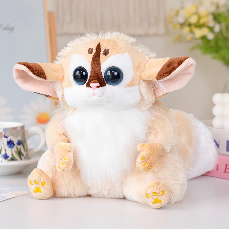 Simulation süße Affe-Fuchs-Plüschpuppe große Ohren dick weiß grau gelb Affe Fuchs Plüschtier Geburtstagsgeschenk für Jungen und Mädchen about 22cm von Joom DACH