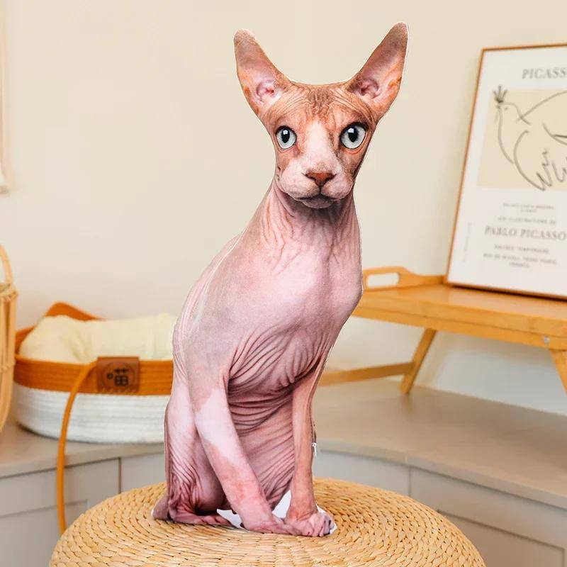 Simulationskatzen Plüschkissen Stofftier Niedliche Lebensechte Kätzchen Haustierpuppe Heimdeko Sofakissen Kreatives Geschenk zum Geburtstag about 48cm von Joom DACH