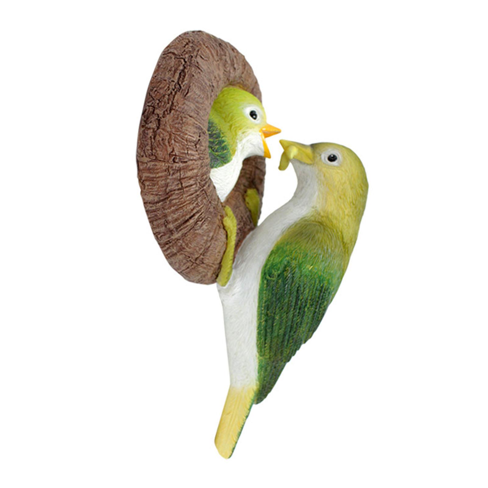 Simulierte Vogelstatue Harz Vögel Späher Figur Skulptur für Baum Wand Garten Außendekor von Joom DACH