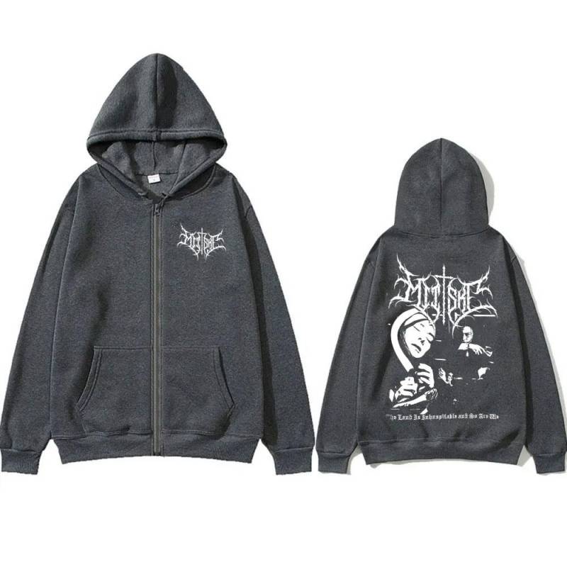 Singer Mitski Graphic Zipper Hoodie The Land Is Inhospitable and So Are We Hoodies Männer Frauen Casual Loose Oversize Zip Up Jacke L von Joom DACH