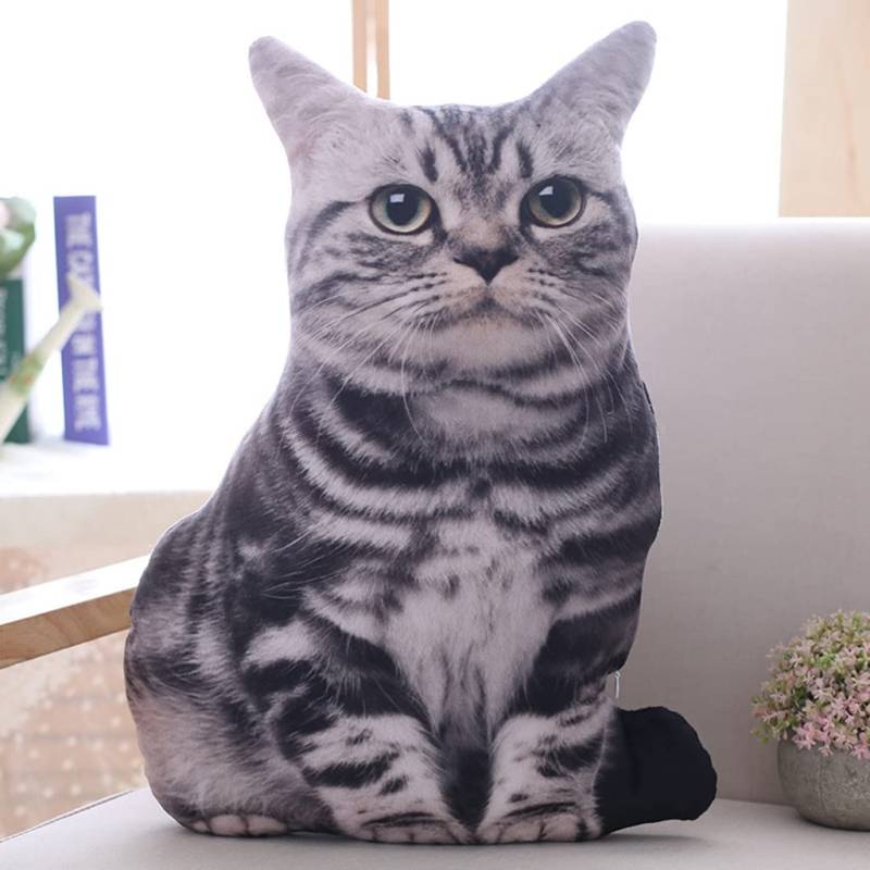 Sironoa Niedlicher und realistischer Katzenkörper Weiches und flauschiges Plüschtier 3D Perfekt für den Rücken oder als Geschenk für oder als 70cm Kissen, Spielzeug, Multifunktional, graue Sironoa Niedlicher und realistischer Katzenkörper Weiches und flauschiges Plüschtier 3D Perfekt für den Rücken oder als Geschenk für oder als 70cm Kissen, Spielzeug, Multifunktional, graue von Joom DACH
