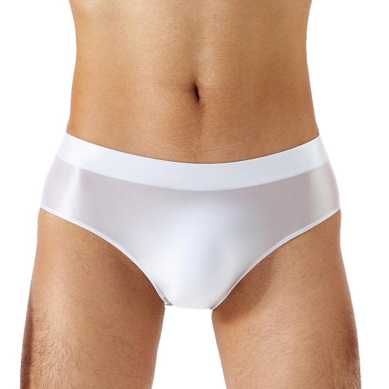 Sissy Höschen Herren seidig glänzende Unterwäsche Bikini Tangas Schwimmen Dessous Slips XXL weiß von Joom DACH