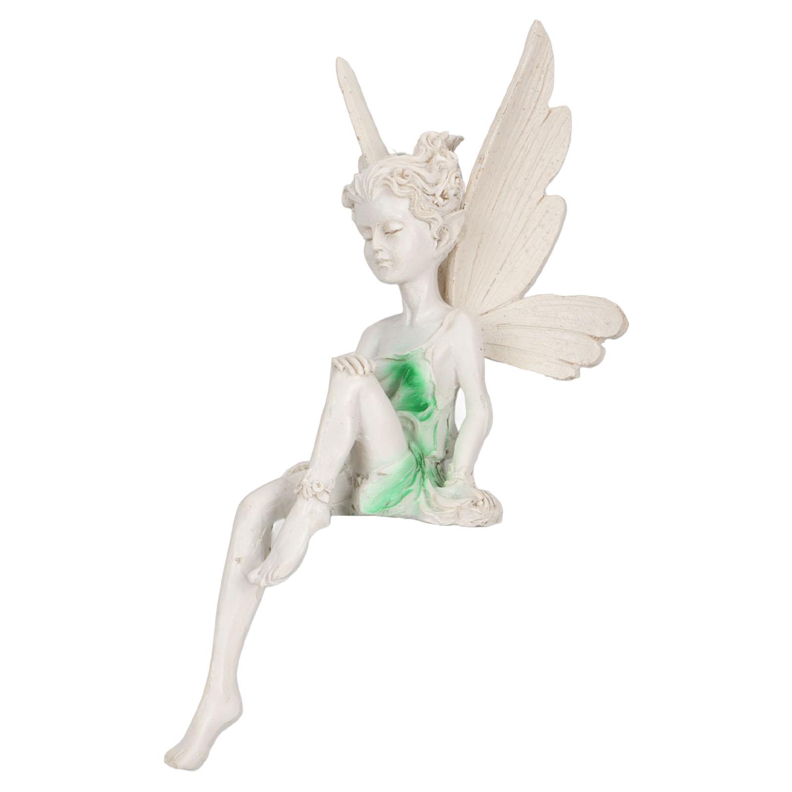 Sitzende Fee Skulptur Harz Handbemalt Realistische Details Schutzschicht Niedliche Feenstatue von Joom DACH