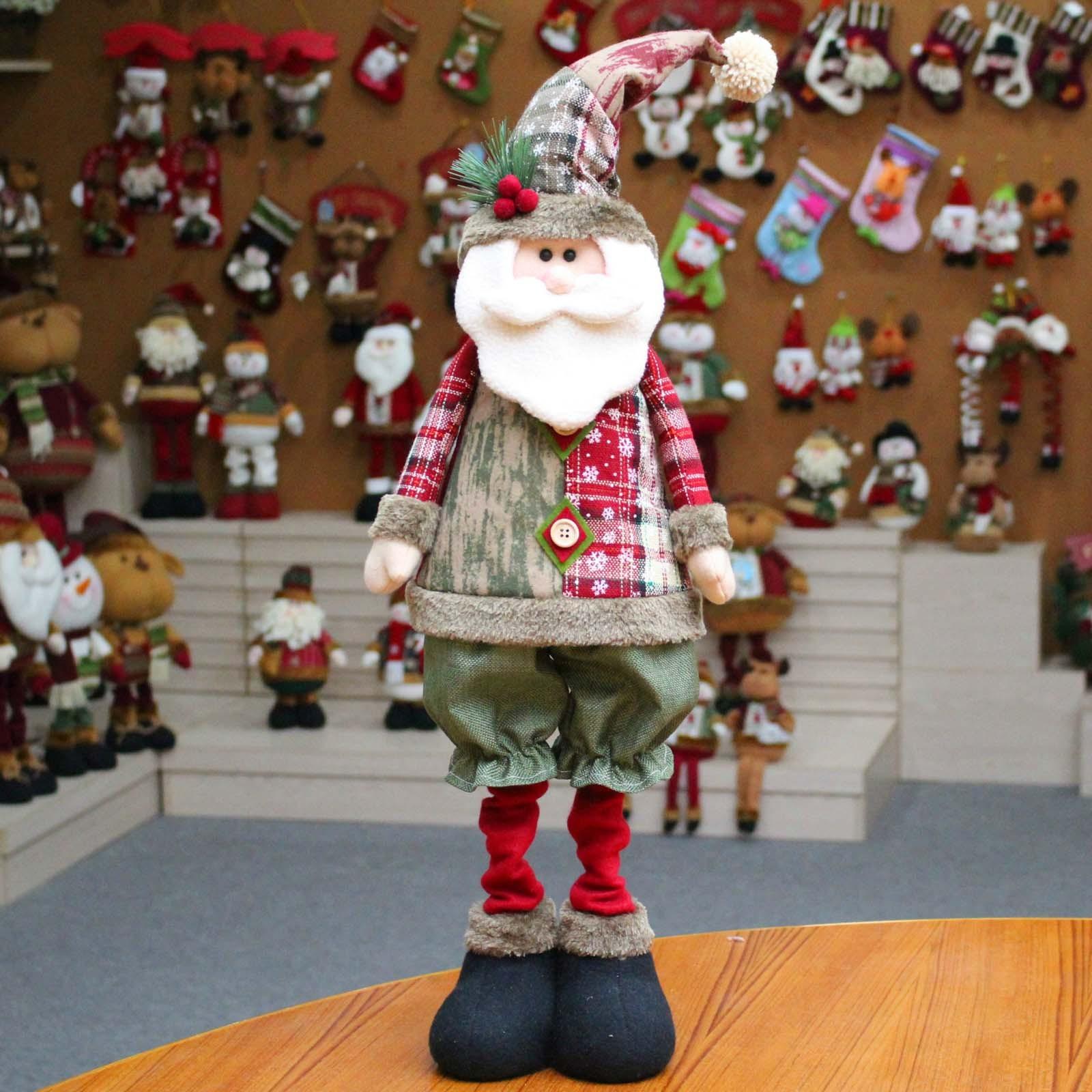 Skalierbare Weihnachtsmann-Schneemann-Elch-Puppe, Weihnachtsdekoration, Weihnachtsbaum, anständige Ornamente One Size von Joom DACH