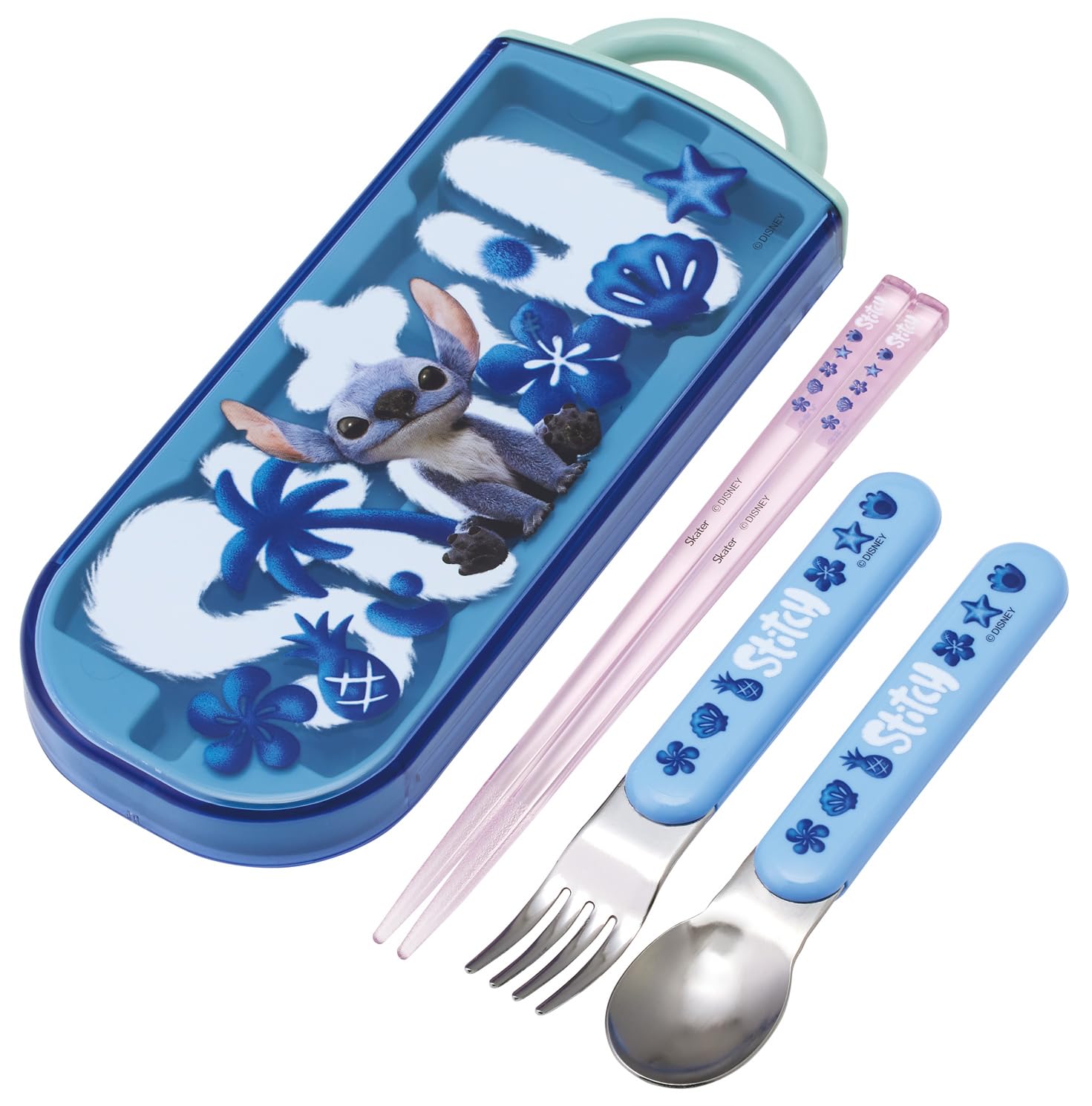Skater Lunchbox Trio Namensaufkleber Lilo Kinder-Set, Antibakteriell, Essstäbchen, Löffel, Gabel, Besteck, Japan, Kinder, Schiebetyp, Inklusive, von Joom DACH