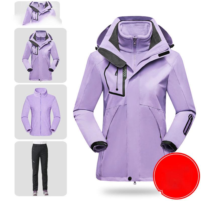 Skianzug Damen Winter Ski Snowboard Kleidung Dicke Warme Wasserdichte Ski Daunenjacken Outdoor Schneejacke Für Damen Marke XXL violett von Joom DACH