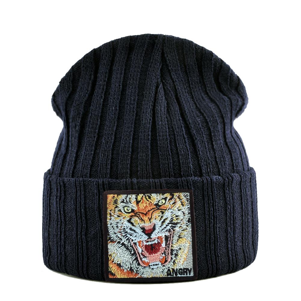 Skullies Beanies Frauen Herbst Winter Streetwear Stricken Mützen Hut Männer Gestrickte Einfarbig Motorhaube Gorras Mit Stickerei Patch Kappe von Joom DACH