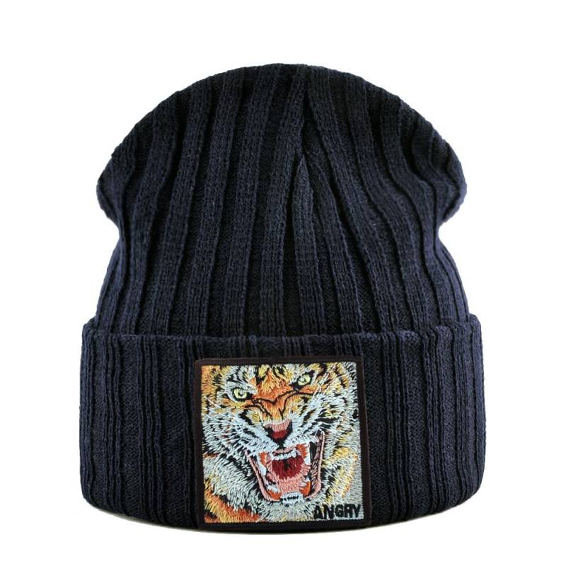 Skullies Beanies Frauen Herbst Winter Streetwear Stricken Mützen Hut Männer Gestrickte Einfarbig Motorhaube Gorras Mit Stickerei Patch Kappe von Joom DACH