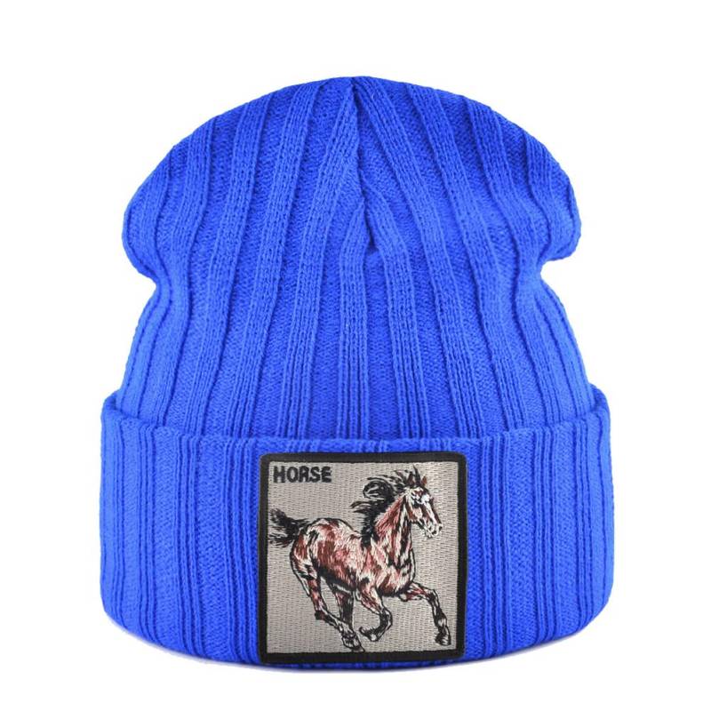 Skullies Beanies Frauen Herbst Winter Streetwear Stricken Mützen Hut Männer Gestrickte Einfarbig Motorhaube Gorras Mit Stickerei Patch Kappe von Joom DACH