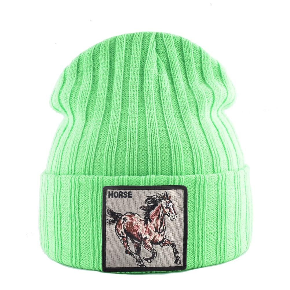 Skullies Beanies Frauen Herbst Winter Streetwear Stricken Mützen Hut Männer Gestrickte Einfarbig Motorhaube Gorras Mit Stickerei Patch Kappe von Joom DACH