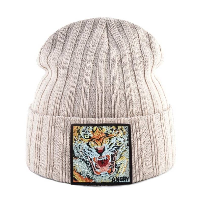 Skullies Beanies Frauen Herbst Winter Streetwear Stricken Mützen Hut Männer Gestrickte Einfarbig Motorhaube Gorras Mit Stickerei Patch Kappe von Joom DACH