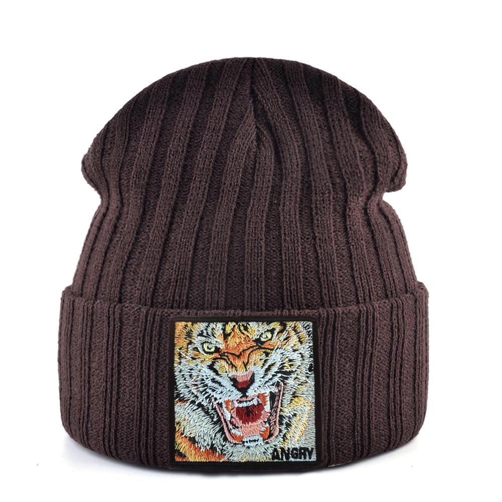 Skullies Beanies Frauen Herbst Winter Streetwear Stricken Mützen Hut Männer Gestrickte Einfarbig Motorhaube Gorras Mit Stickerei Patch Kappe von Joom DACH