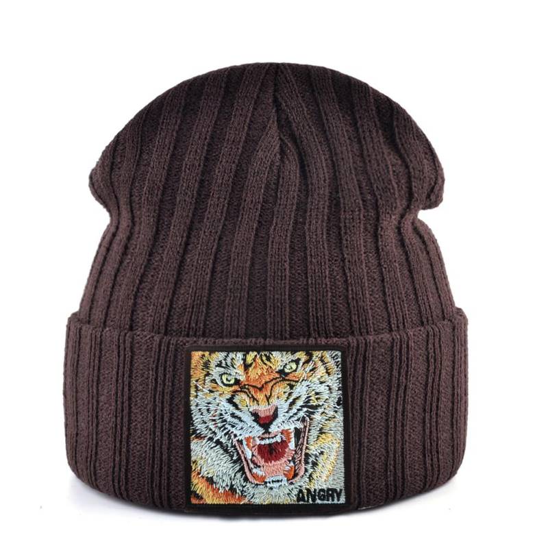 Skullies Beanies Frauen Herbst Winter Streetwear Stricken Mützen Hut Männer Gestrickte Einfarbig Motorhaube Gorras Mit Stickerei Patch Kappe von Joom DACH