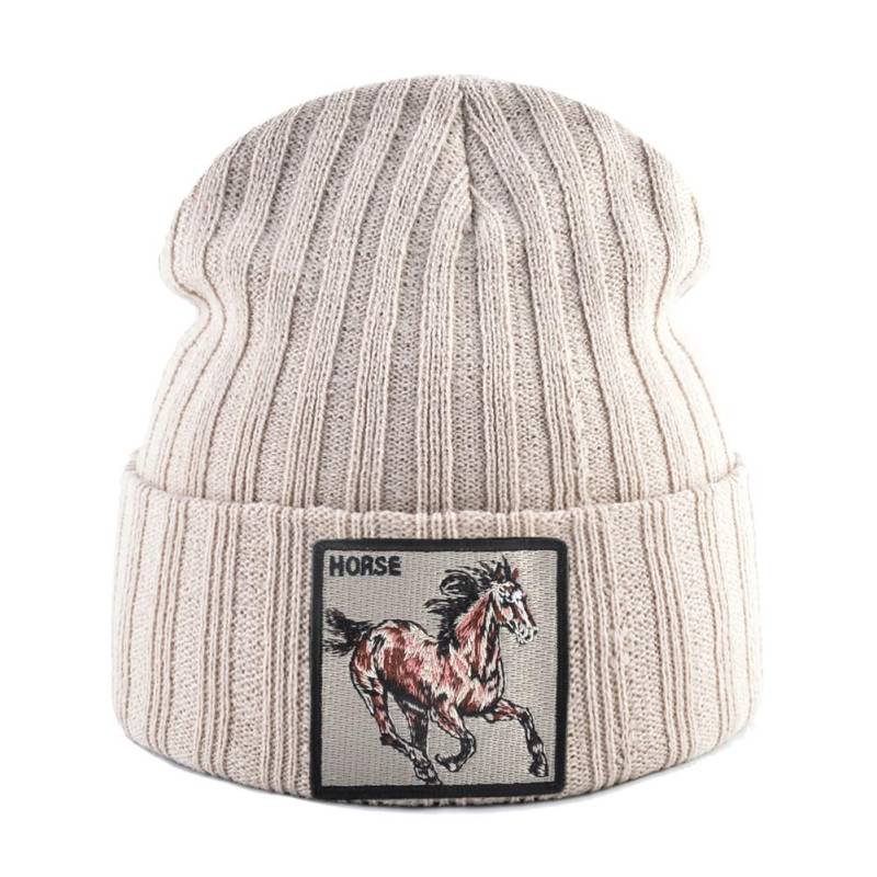 Skullies Beanies Frauen Herbst Winter Streetwear Stricken Mützen Hut Männer Gestrickte Einfarbig Motorhaube Gorras Mit Stickerei Patch Kappe von Joom DACH
