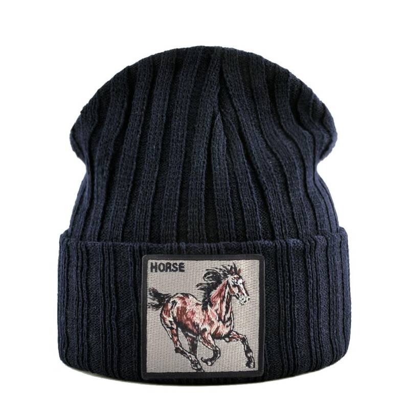 Skullies Beanies Frauen Herbst Winter Streetwear Stricken Mützen Hut Männer Gestrickte Einfarbig Motorhaube Gorras Mit Stickerei Patch Kappe von Joom DACH