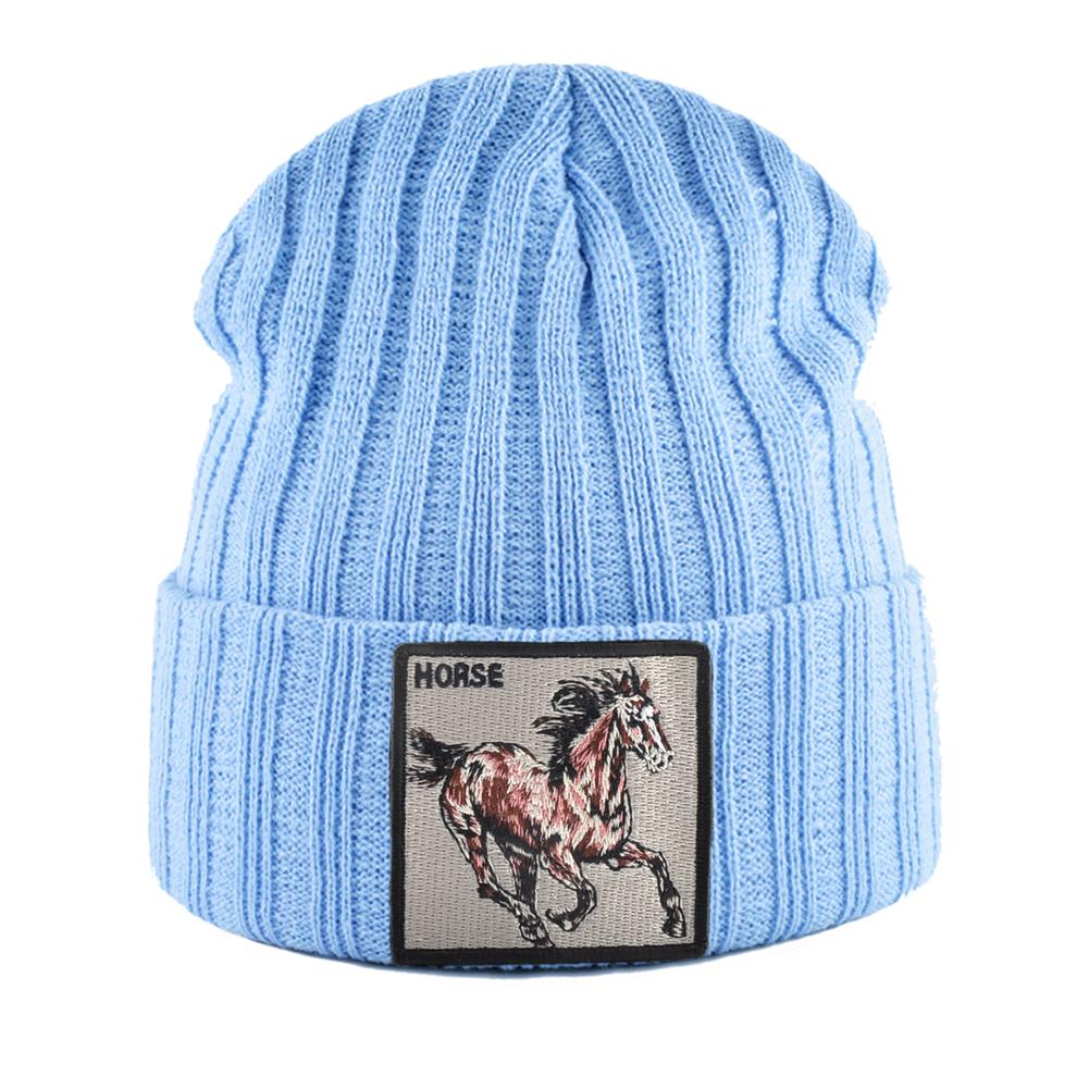 Skullies Beanies Frauen Herbst Winter Streetwear Stricken Mützen Hut Männer Gestrickte Einfarbig Motorhaube Gorras Mit Stickerei Patch Kappe von Joom DACH