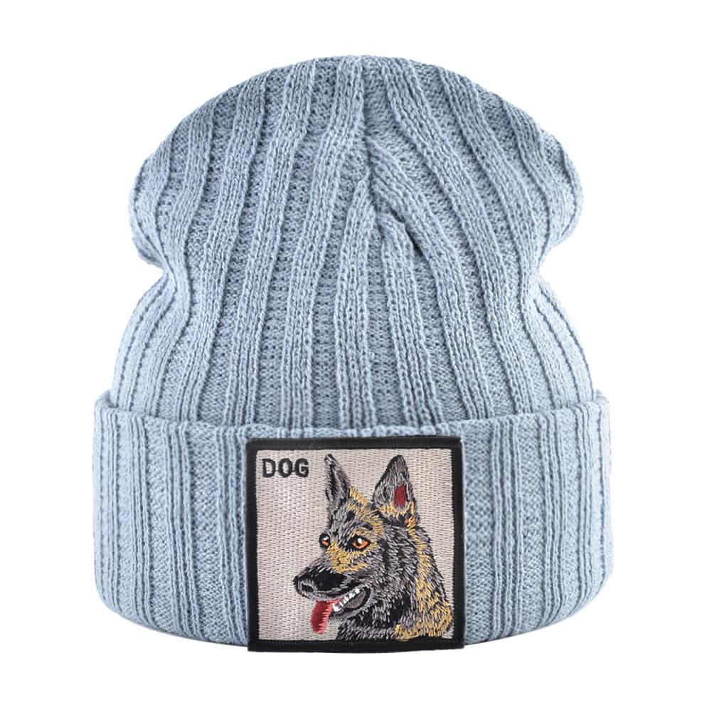 Skullies Beanies Frauen Herbst Winter Streetwear Stricken Mützen Hut Männer Gestrickte Einfarbig Motorhaube Gorras Mit Stickerei Patch Kappe von Joom DACH