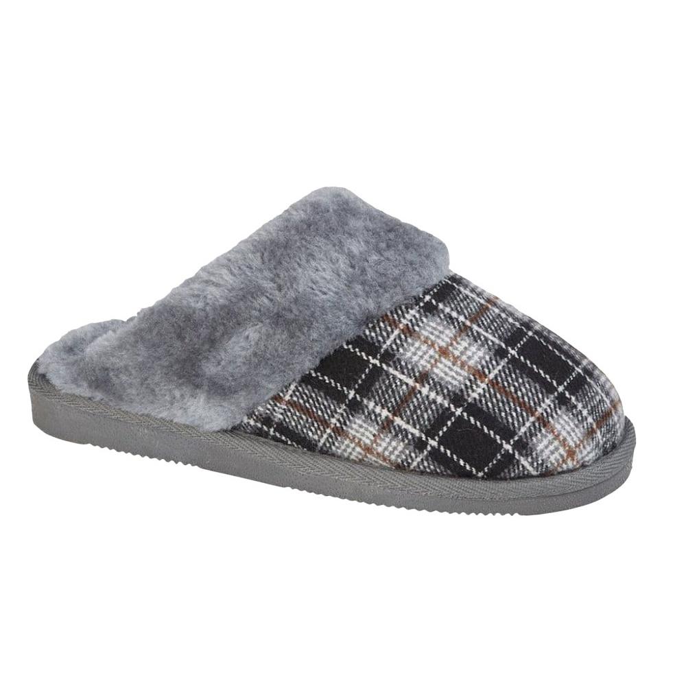 Sleepers Damen/Damen Leyla karierte Hausschuhe 4 UK grau/schwarz von Joom DACH
