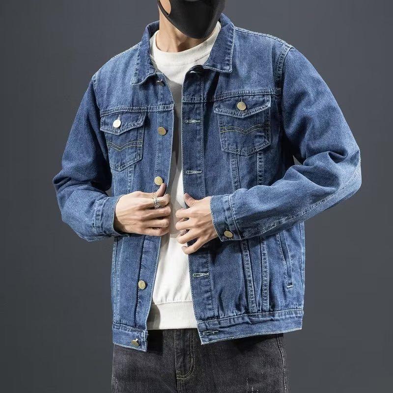Slim Fit Jeansjacke für Herren im koreanischen Stil – lässige, trendige Oberbekleidung für Frühling und Herbst L von Joom DACH