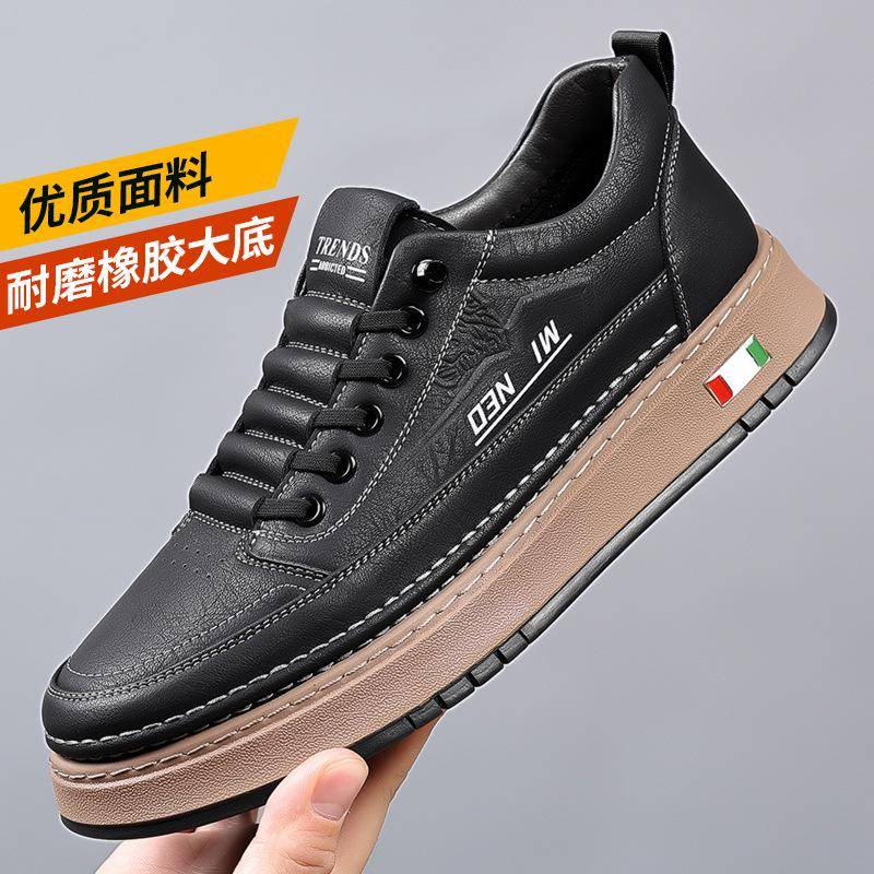 Slip-On-Freizeitschuhe für Herren aus weichem Leder: Trendiges Frühlings-/Herbst-Design mit bequemer Sohle 41 schwarz von Joom DACH