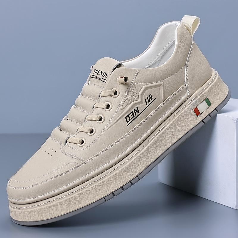 Slip-On-Freizeitschuhe für Herren aus weichem Leder: Trendiges Frühlings-/Herbst-Design mit bequemer Sohle 41 beige von Joom DACH