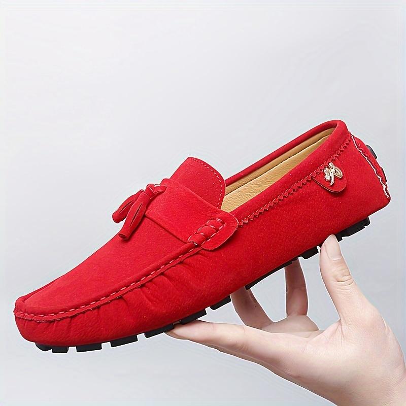 Slip-On Leder Loafer Männer Casual Schuhe Designer Sommer Herbst Mocasines Hombre Fahren Loafer Lofer Loffers 40 rot von Joom DACH