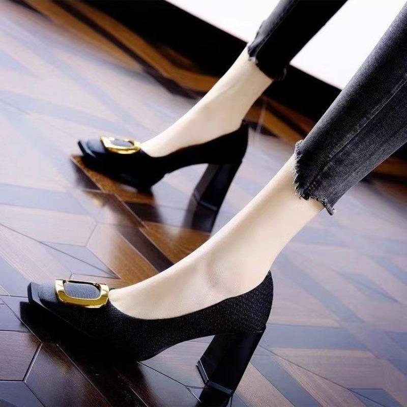 Slip-On Retro Damen Schuhe Gold Absätze Sandalen Damen Allround Markenpumps Eckige Zehenpartie Basketball Plateau Slip-On Schnürschuhe 34 schwarz von Joom DACH