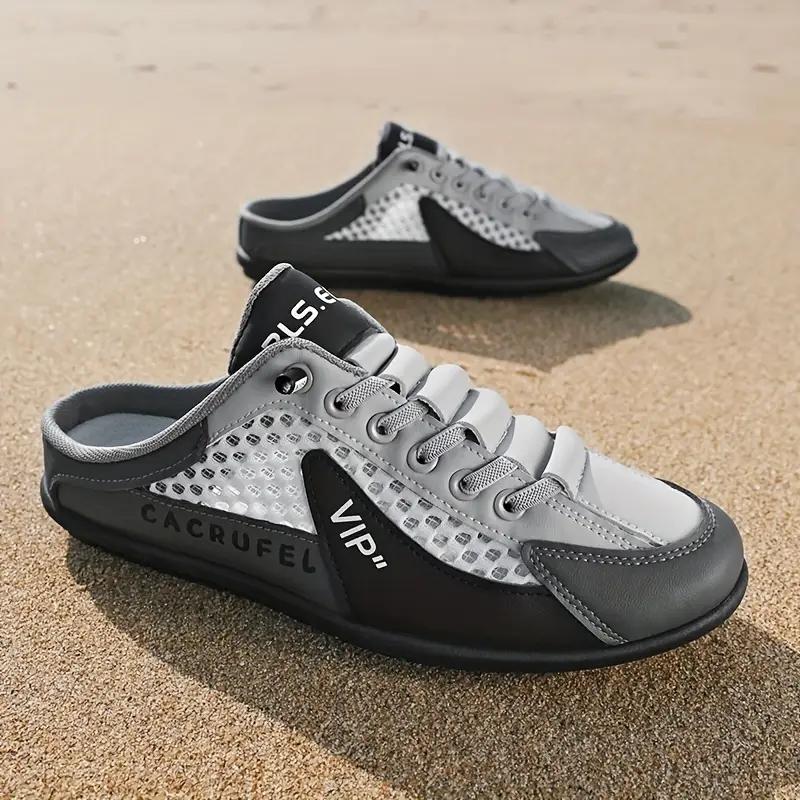 Slip-On-Sneaker für Herren, stilvoll, atmungsaktiv, Mesh, Outdoor, Strand, Freizeitkleidung, vielseitige Slip-Ons 43 grau von Joom DACH