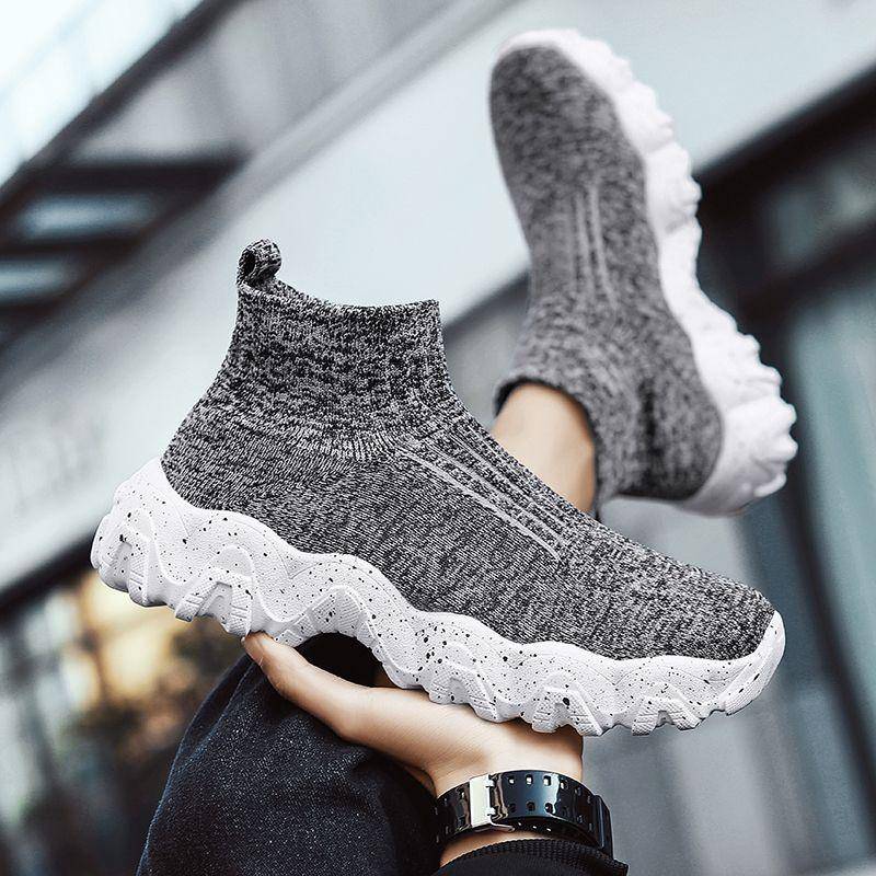 Slipper High Top Dicke Plateausohle Mesh-Obermaterial Herren Freizeitsneaker Bequem Stilvoll Schlicht Jogging Sommer Sportschuhe für Herren 36 von Joom DACH