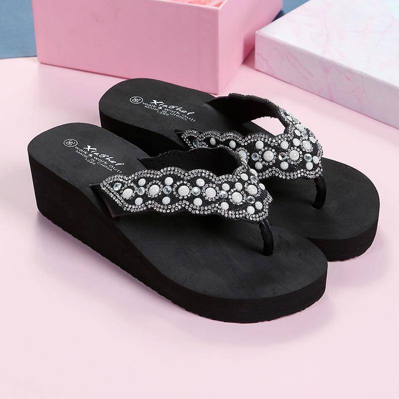 Slipper mit Keilabsatz Damen Strass-Clip Füße Eva Strandbekleidung Sandalen Sommermode Urlaubs-Flip-Flop 37 schwarz Slipper mit Keilabsatz Damen Strass-Clip Füße Eva Strandbekleidung Sandalen Sommermode Urlaubs-Flip-Flop 37 schwarz von Joom DACH