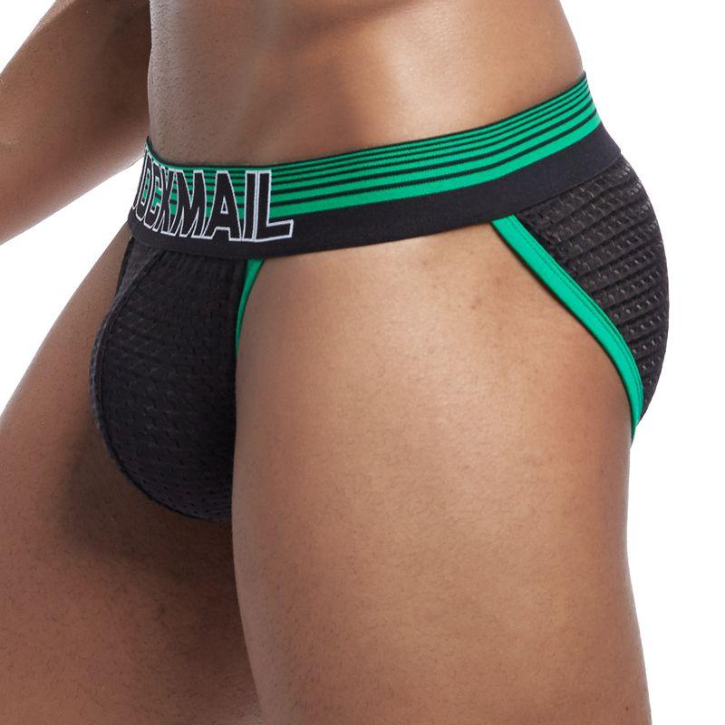 Slips JOCKMAIL Marke Mode Sexy männer Unterwäsche Mesh Atmungs Niedrige Taille Hohe Schlitz Große Hodensack Beutel Sport Underpnats XXL grün von Joom DACH